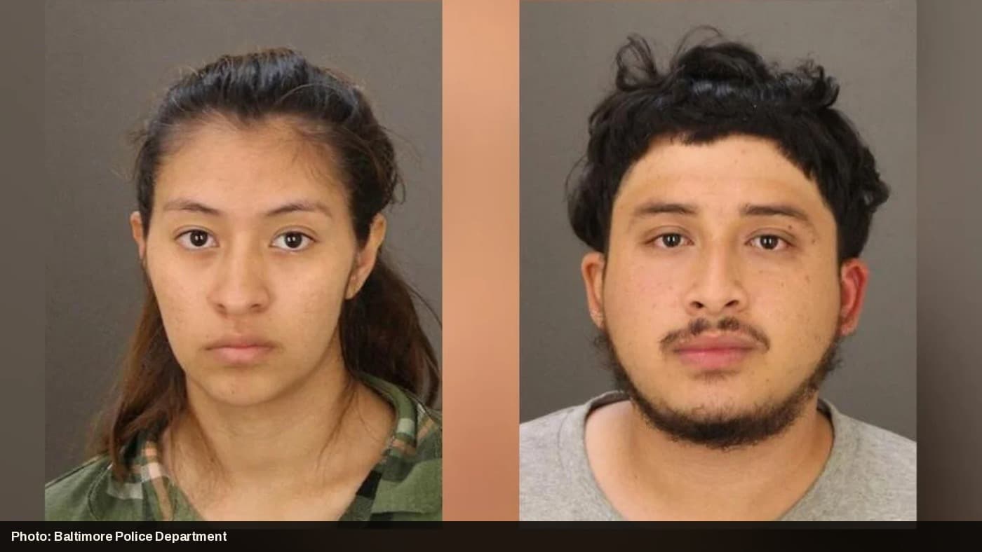 Booking photos of Katerin Monzon-Alvarado and Oscar Pineda, charged in the death of their infant daughter.