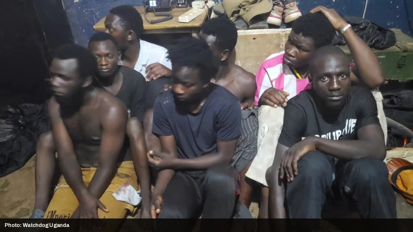 Suspects arrested at Gojo Gym in Namungona sit in police custody following a raid linked to a viral gang video.