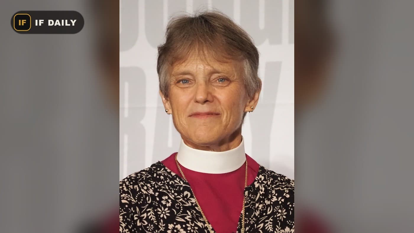 A portrait of Bishop Mariann Edgar Budde in clerical dress. Illustrative photo, not from the service.