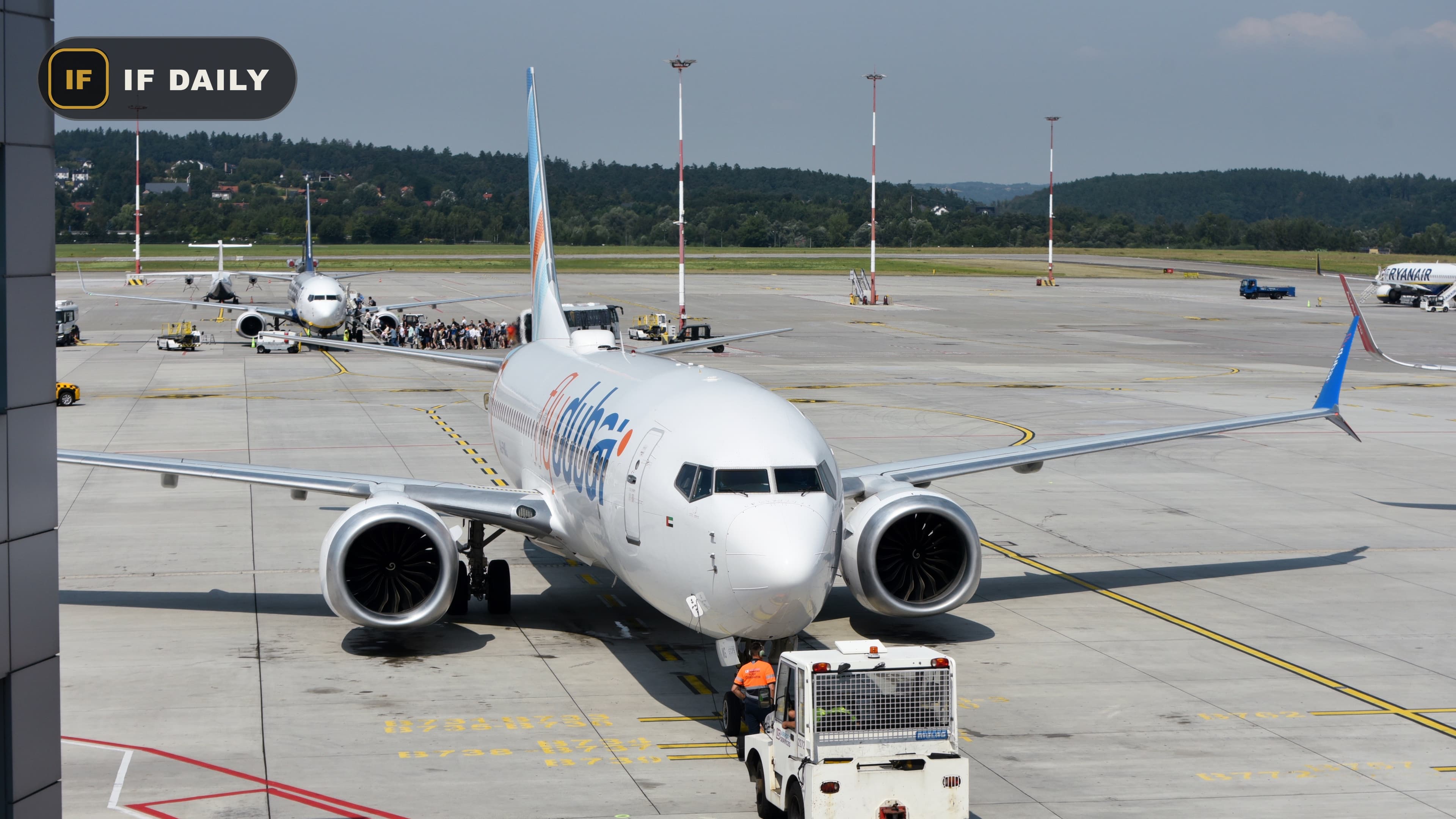 A Flydubai Boeing 737 MAX aircraft on the tarmac