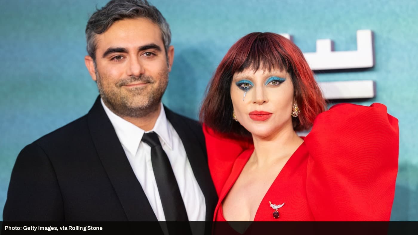 Lady Gaga and fiancé Michael Polansky together at a red carpet event.