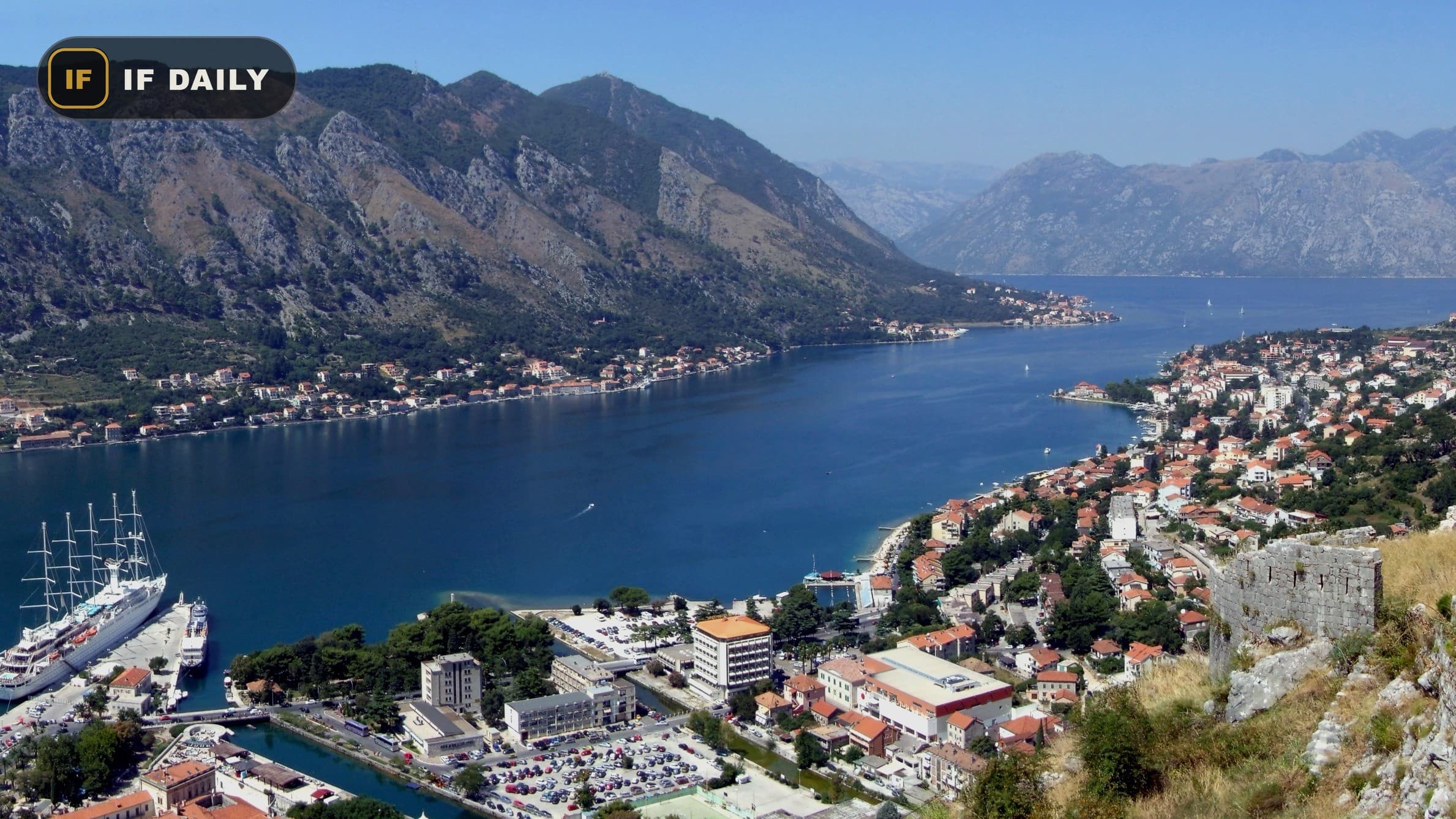 Aerial view of Kotor, Montenegro