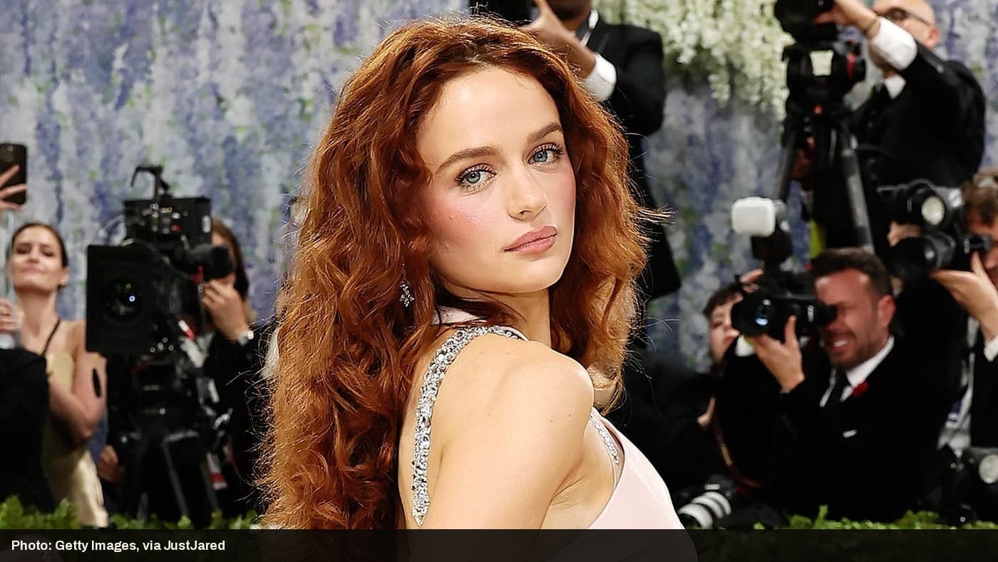 Joey King looks back over her shoulder on the 2026 Met Gala red carpet.