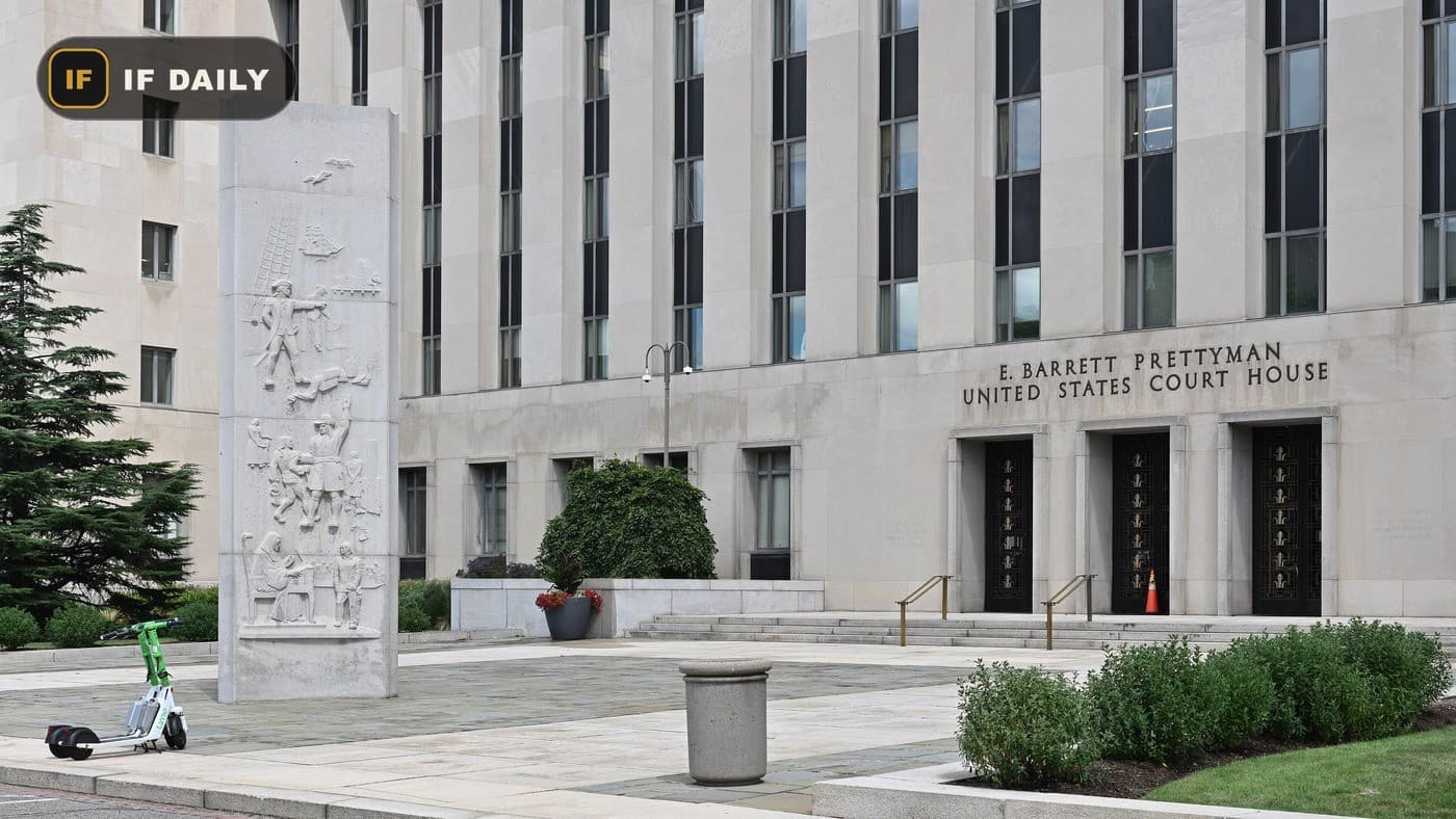 The E. Barrett Prettyman U.S. Courthouse in Washington, D.C. Illustration, not from this week.