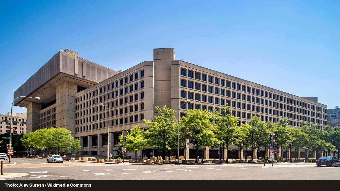 The J. Edgar Hoover FBI Headquarters building in Washington, D.C.