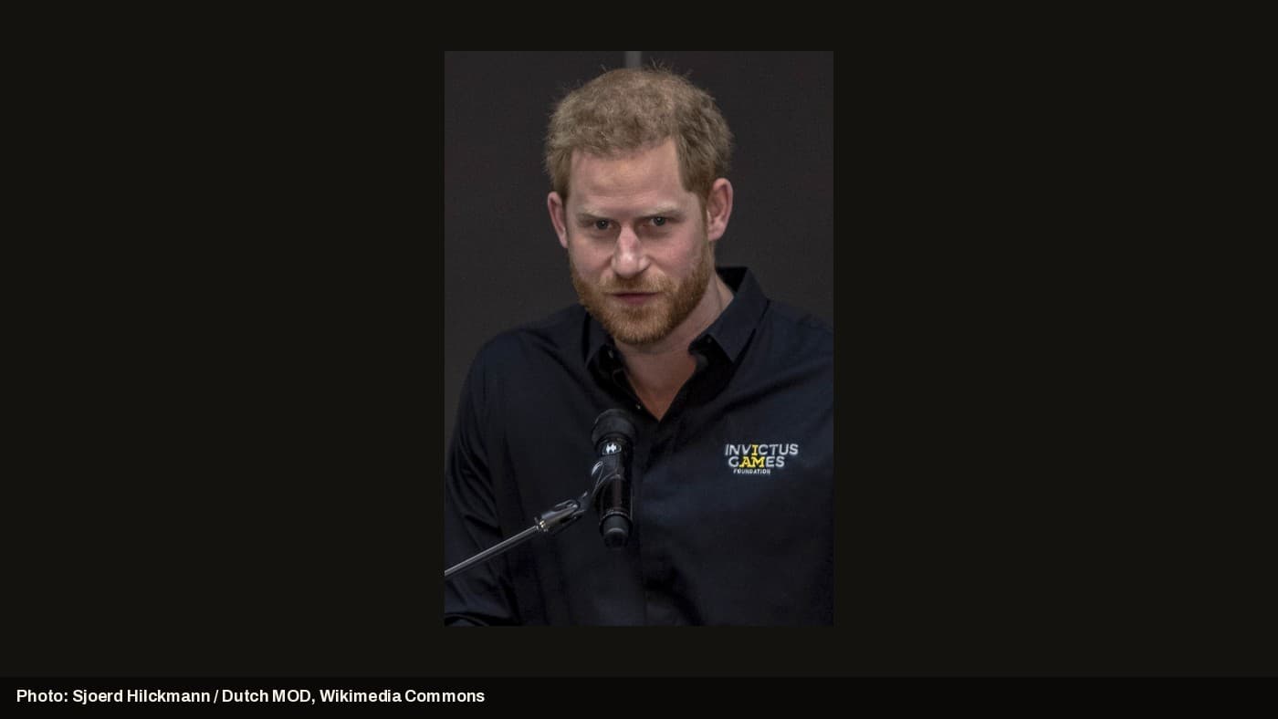 Prince Harry speaking at an Invictus Games event.