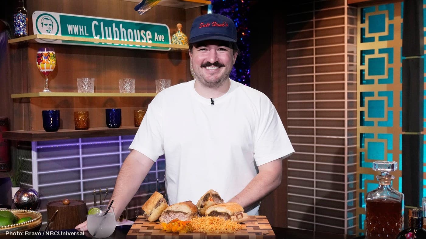 Henry "Salt Hank" Laporte with his French dip sandwiches.