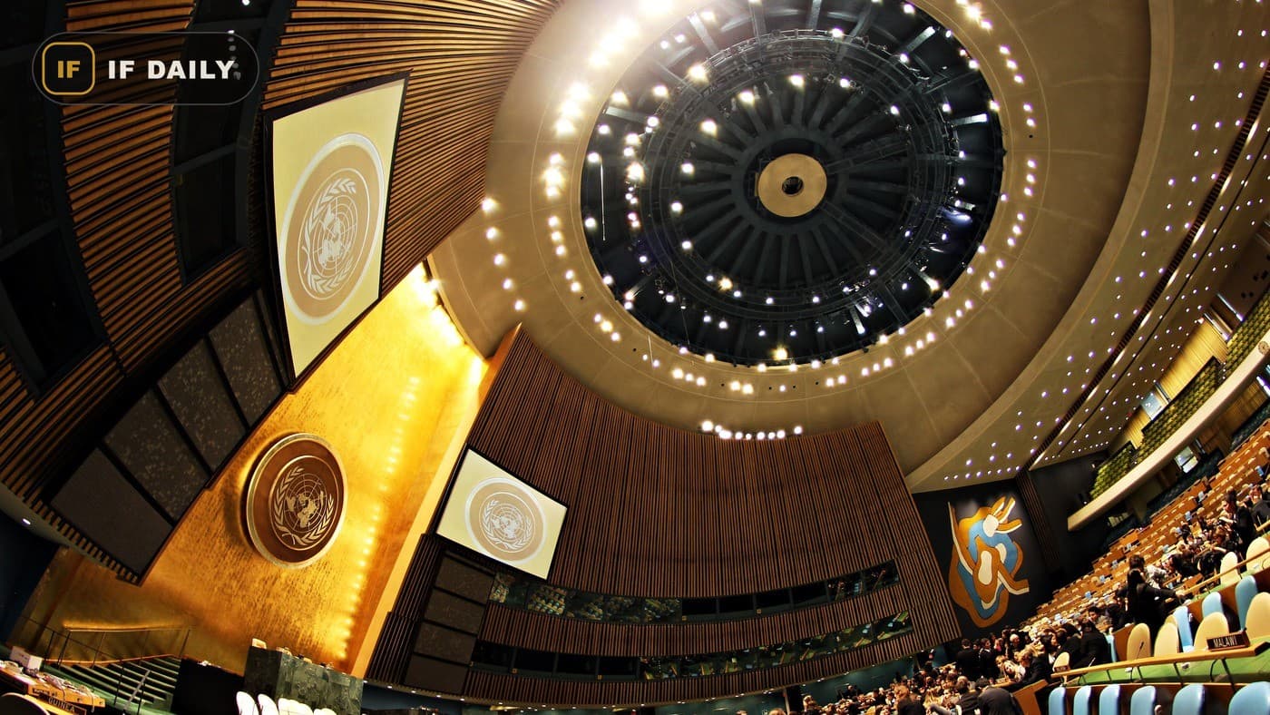 The United Nations General Assembly Hall in New York. Illustration, not from this week.