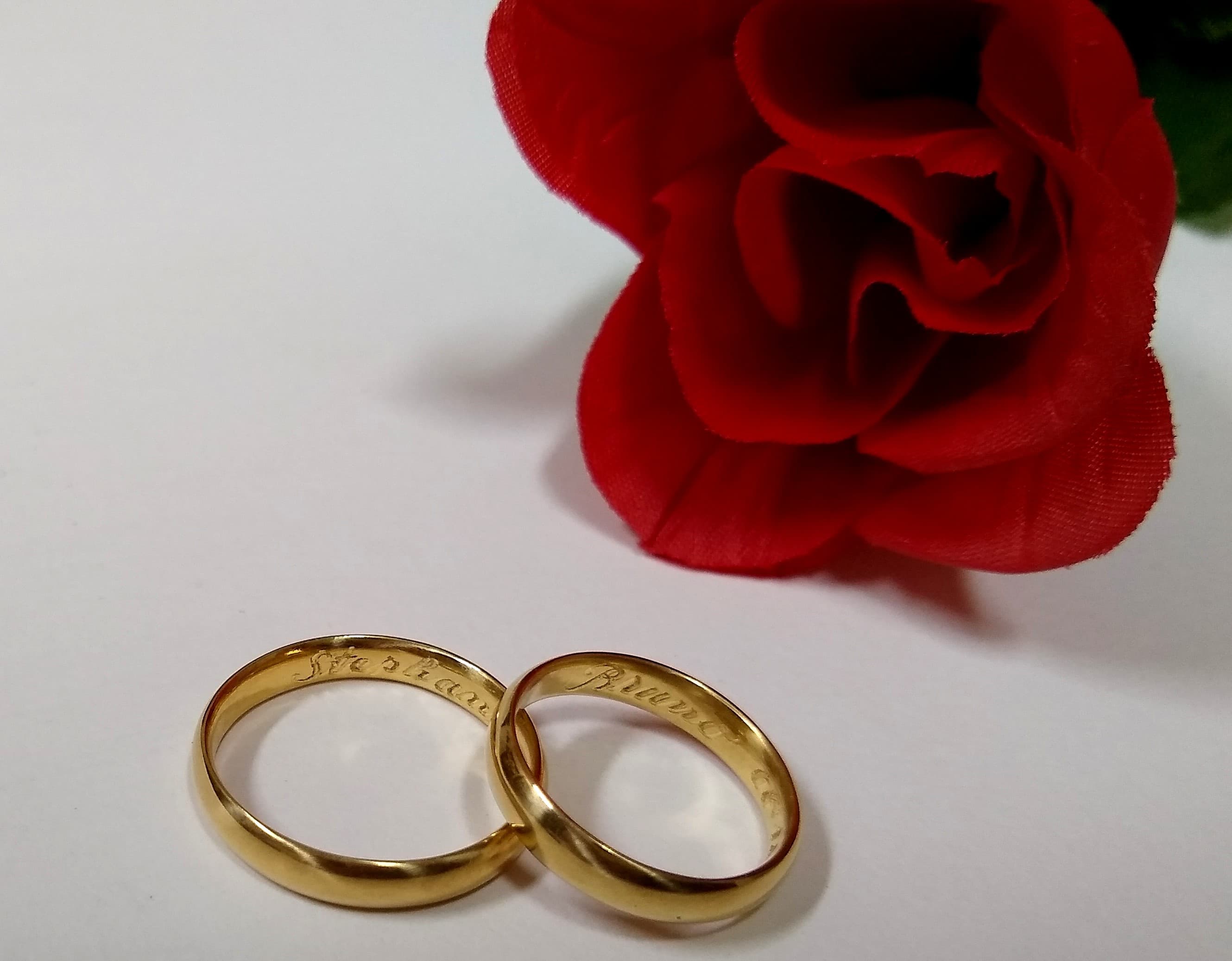 A pair of gold wedding rings (file photo)
