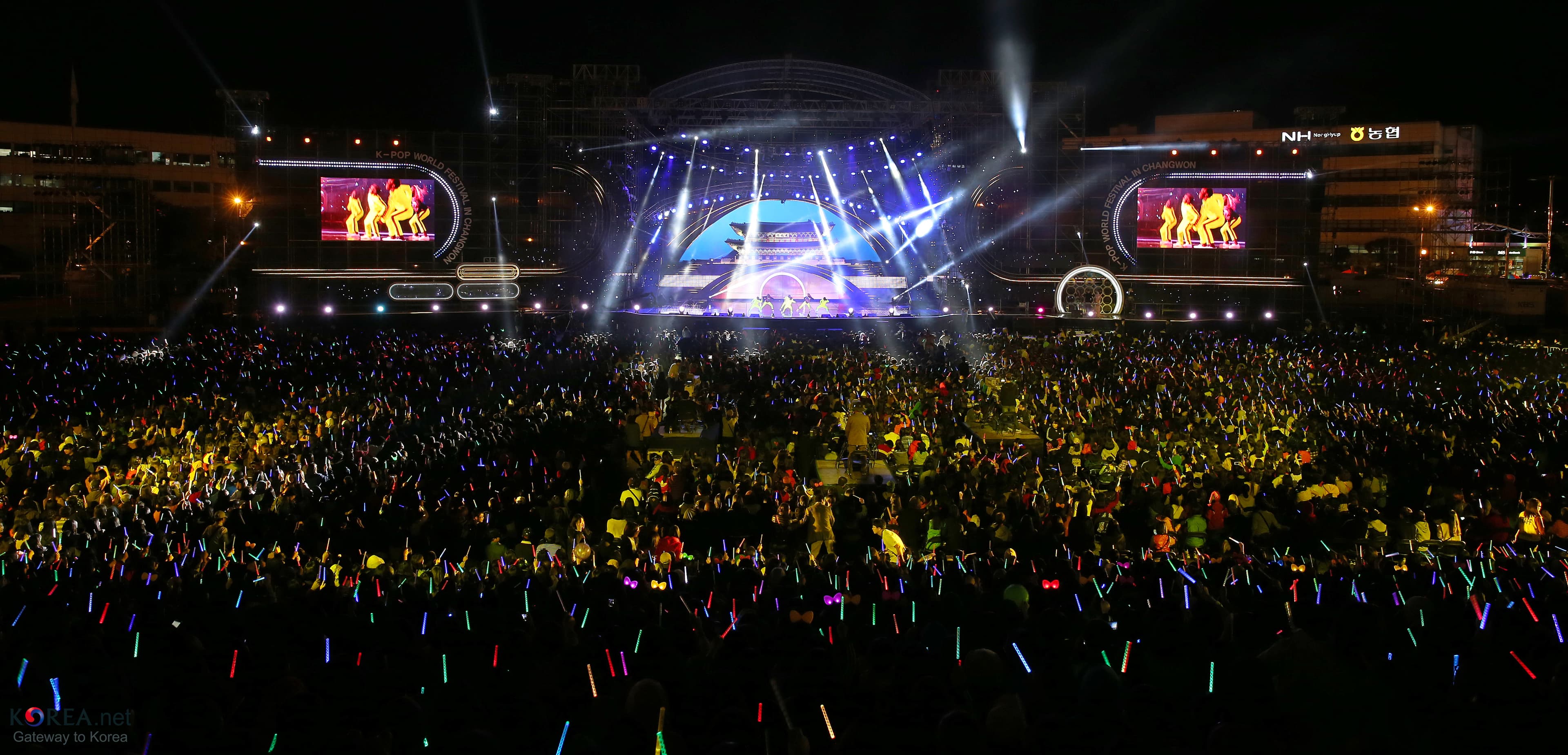 A K-pop concert crowd at night (file photo)