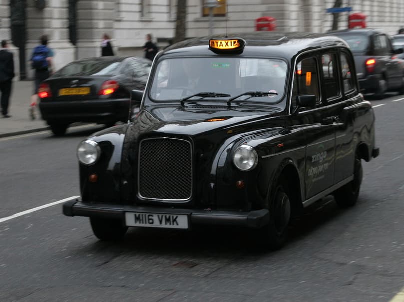A traditional black cab on a London street (file photo)