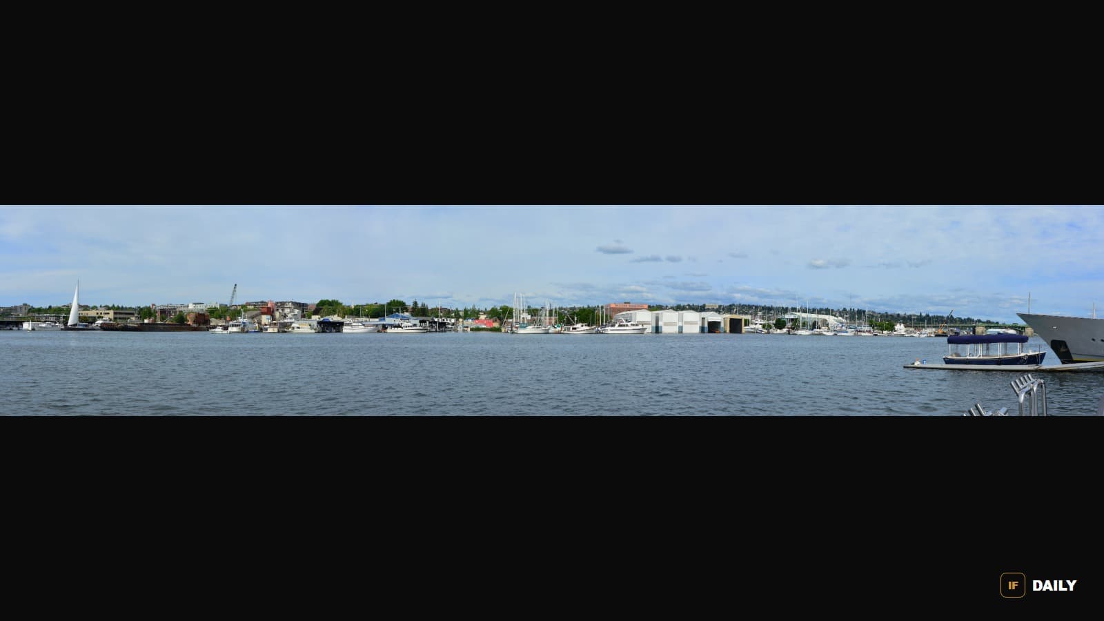 A panoramic view of the waterfront in Ballard, the Seattle neighborhood where Jimothy was first spotted