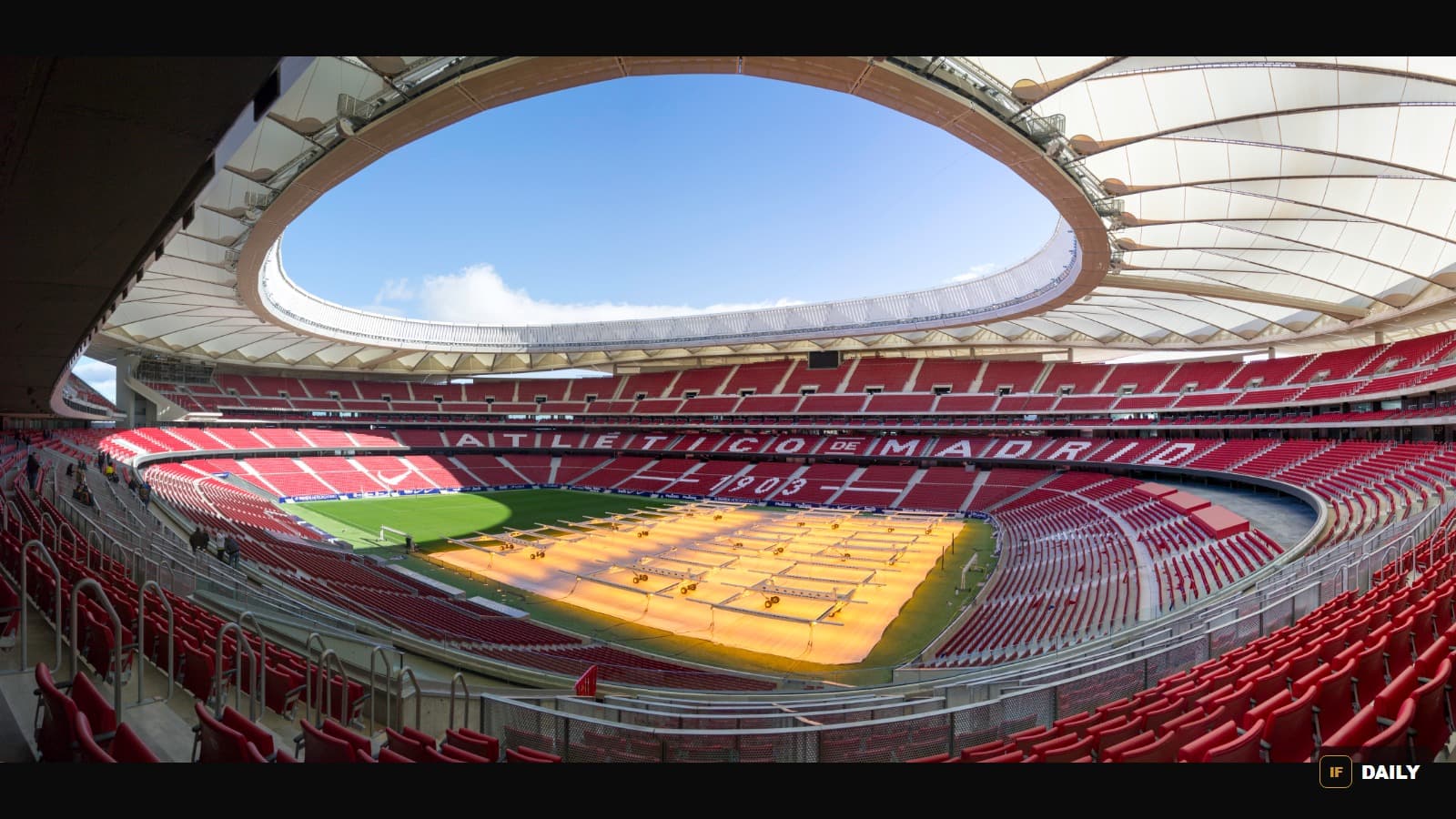 Interior view of the Wanda Metropolitano, Atletico Madrid's home stadium
