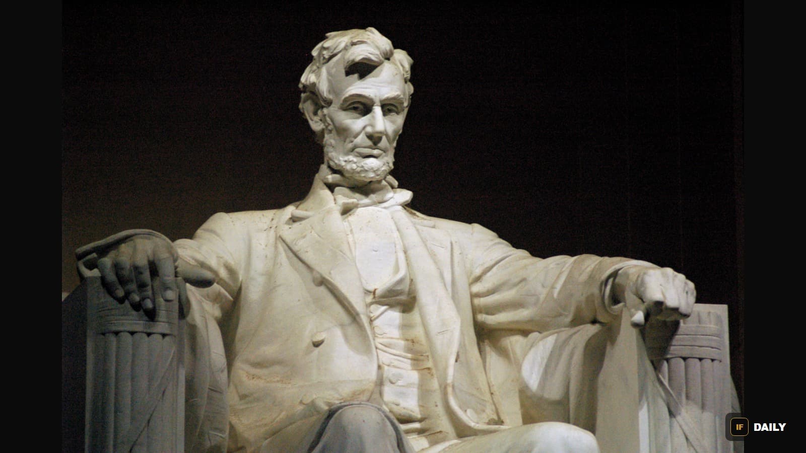 The statue of Abraham Lincoln inside the Lincoln Memorial in Washington, D.C.