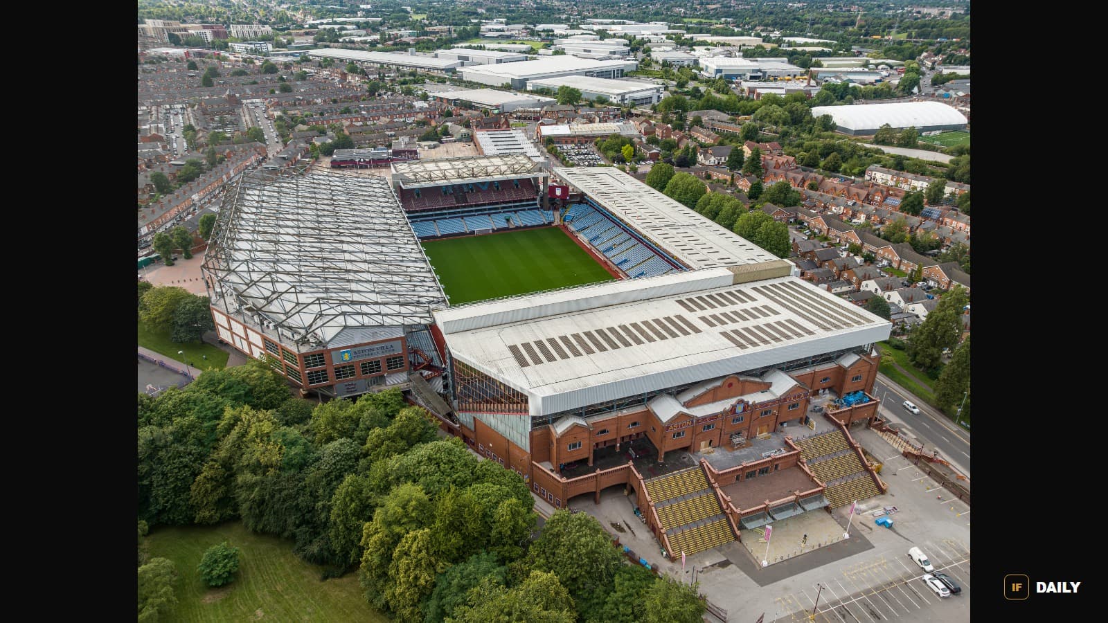 Aerial view of Villa Park, Aston Villa's stadium in Birmingham