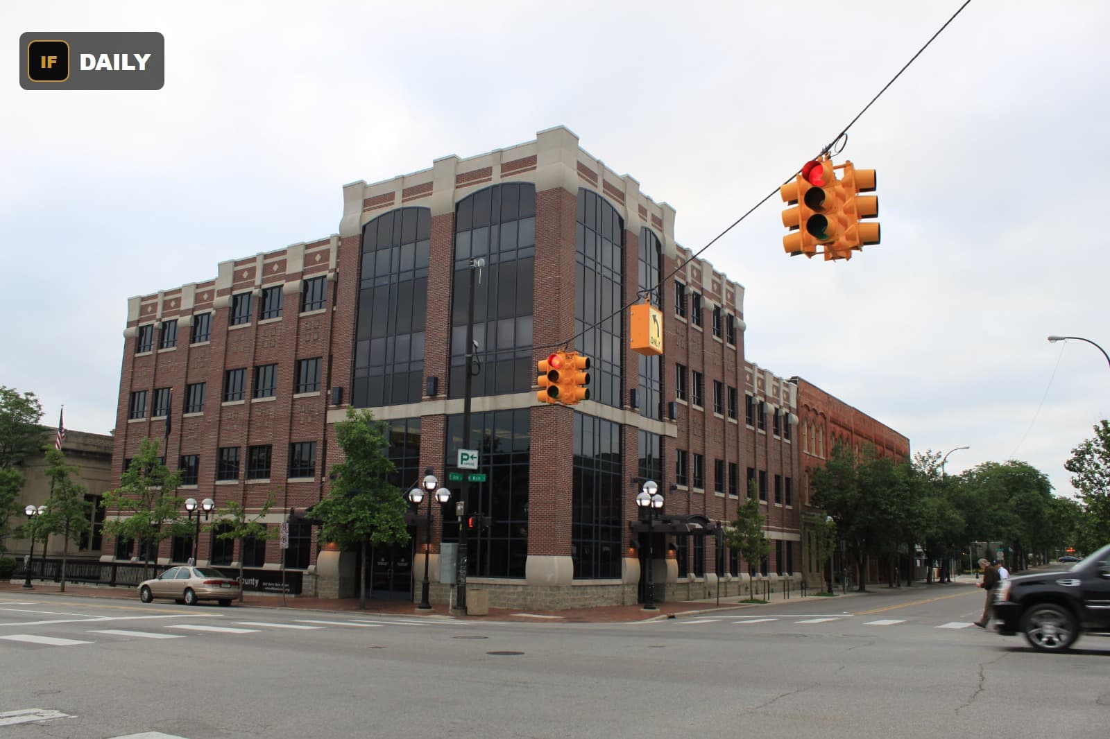 The Washtenaw County government building in downtown Ann Arbor, Michigan