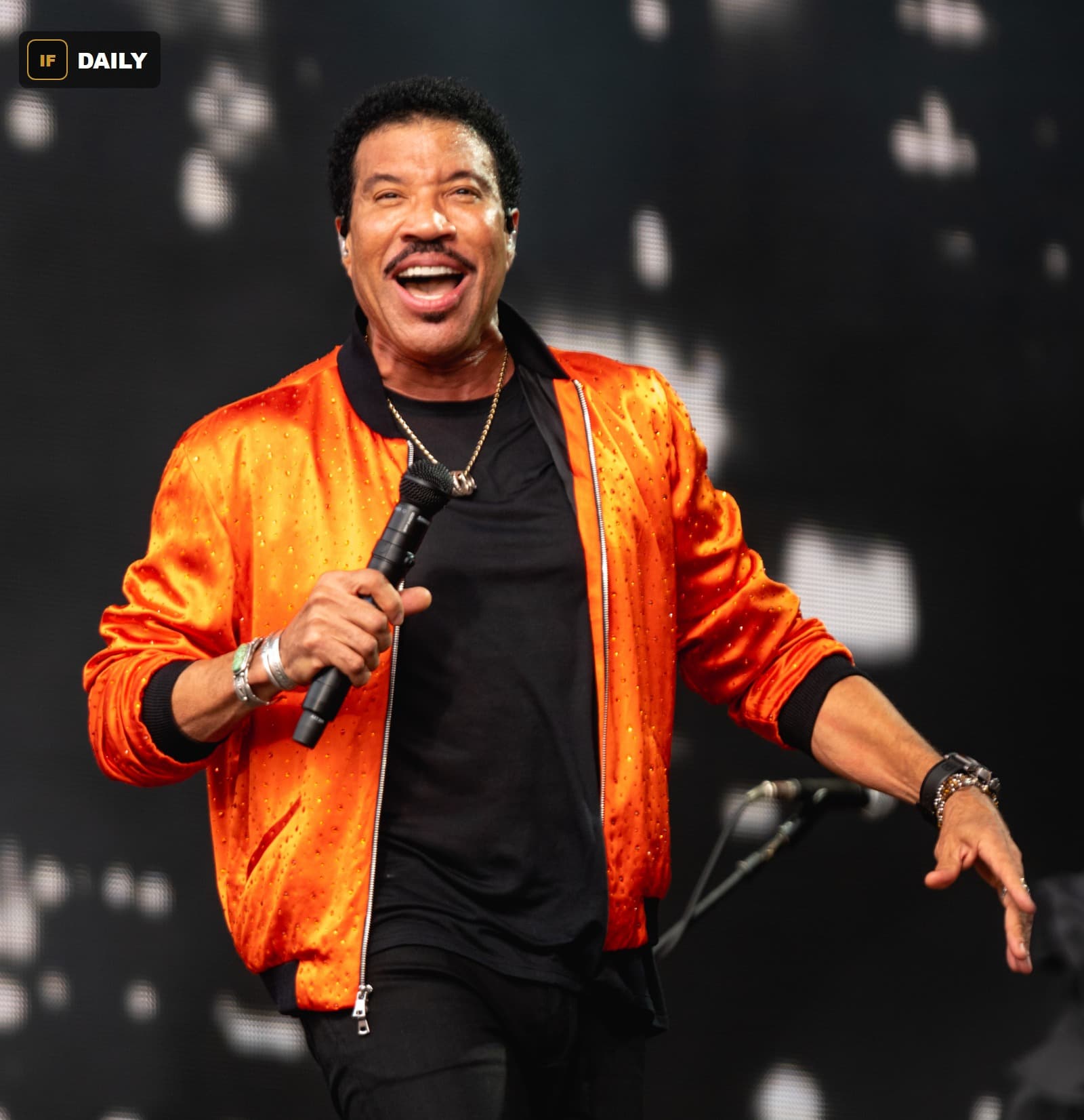 Lionel Richie performing on stage