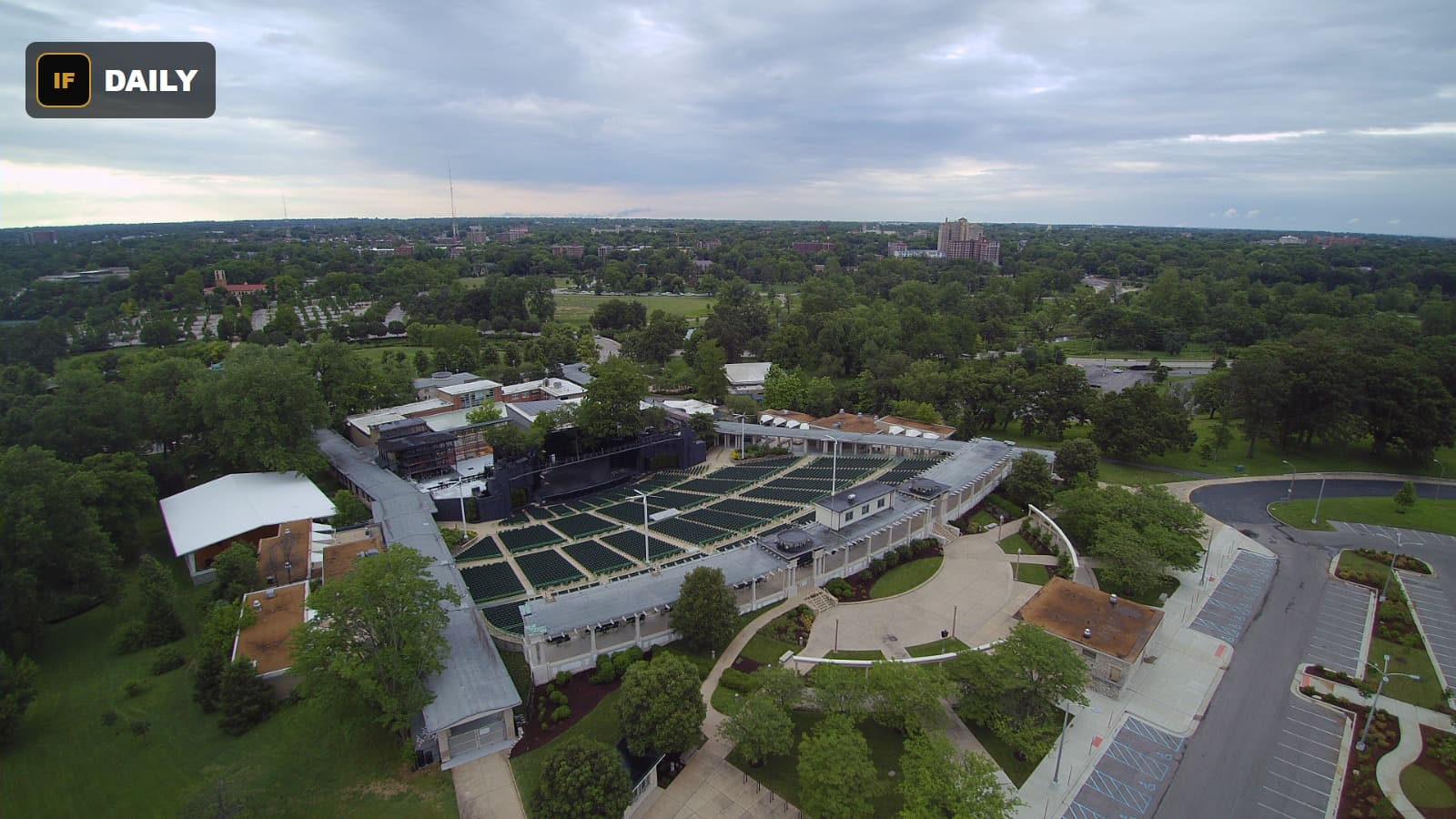 Aerial view of The Muny amphitheater in St. Louis