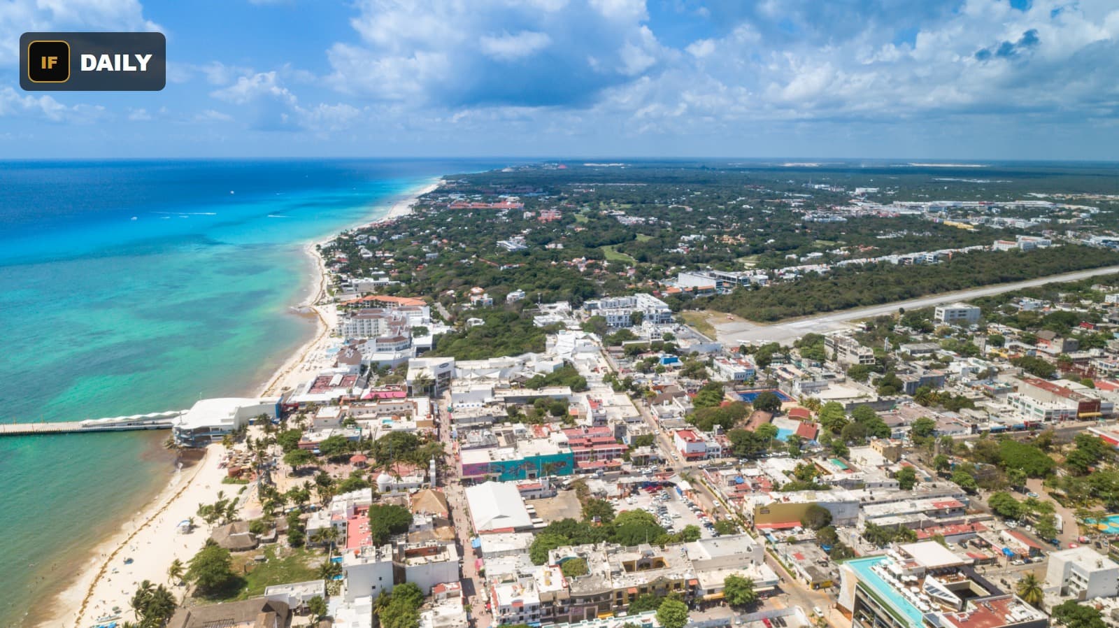 Aerial view of Playa del Carmen, Mexico, near where Kiara Agnew died in 2023