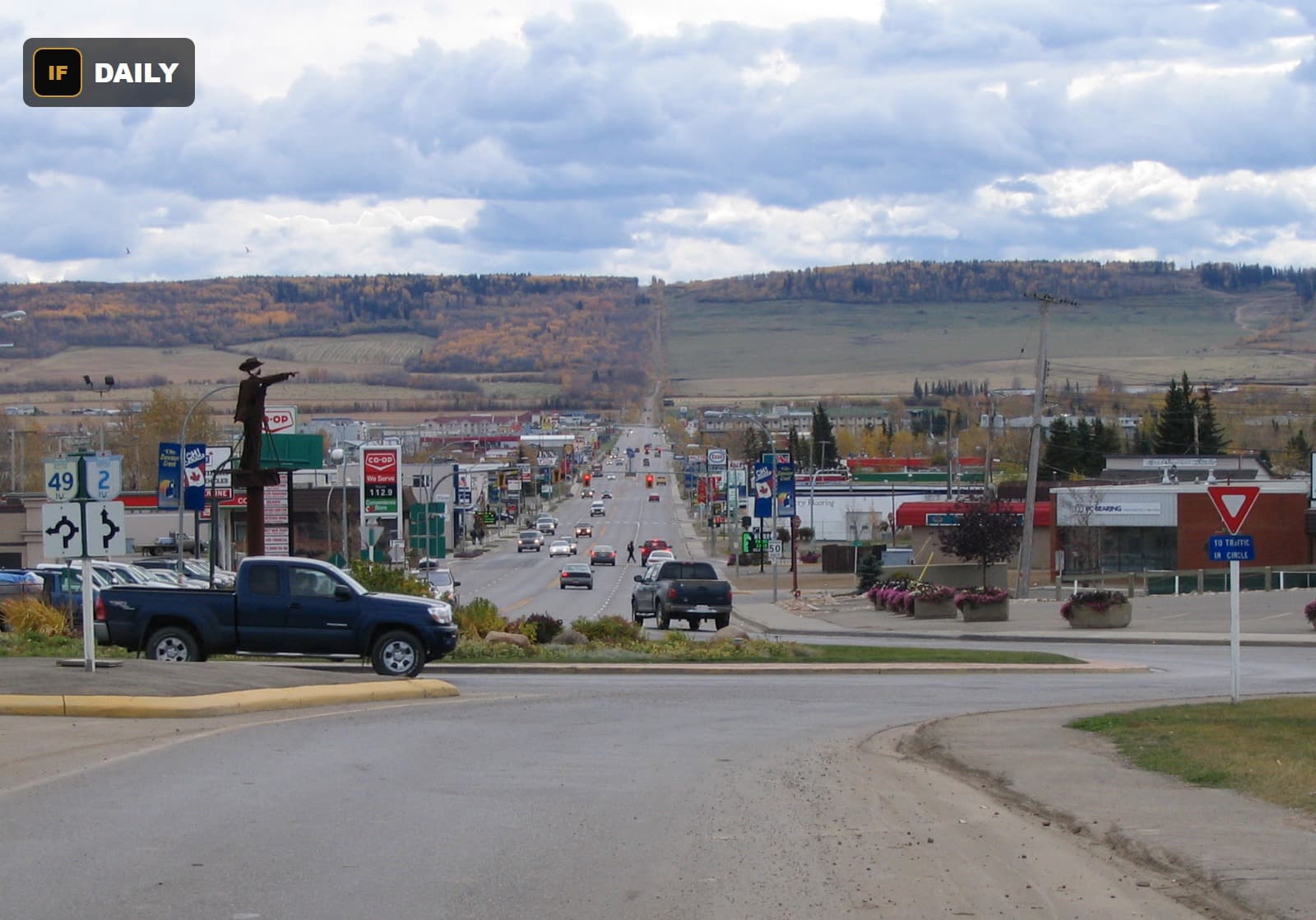 Downtown Dawson Creek, British Columbia, Kiara Agnew's hometown