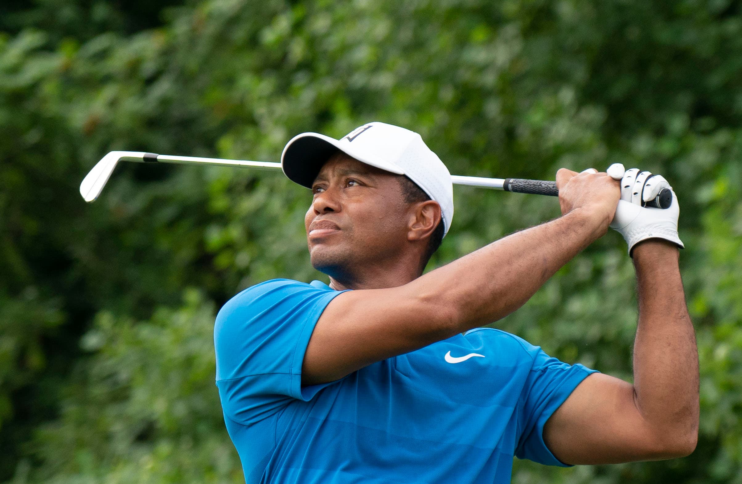 Tiger Woods watching his shot during a golf tournament (file photo)