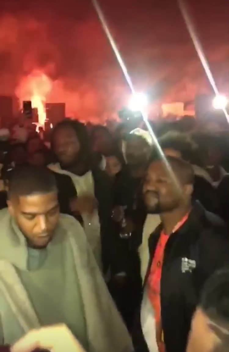 Kid Cudi and Kanye West together at a public event (file photo)
