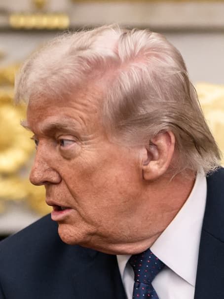 President Donald Trump speaking in the White House