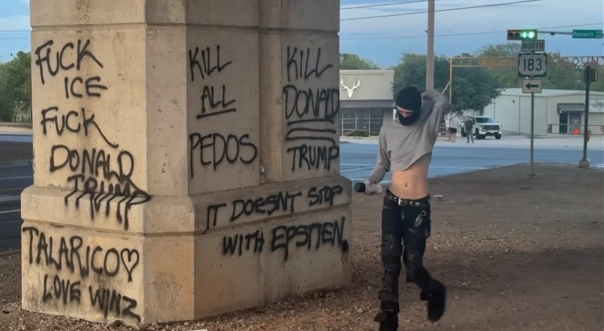Graffiti targeting Trump and ICE near Austin shooting site