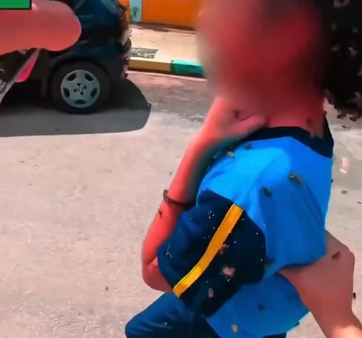 Motorcycle courier rescues girl from massive bee swarm in Brazil