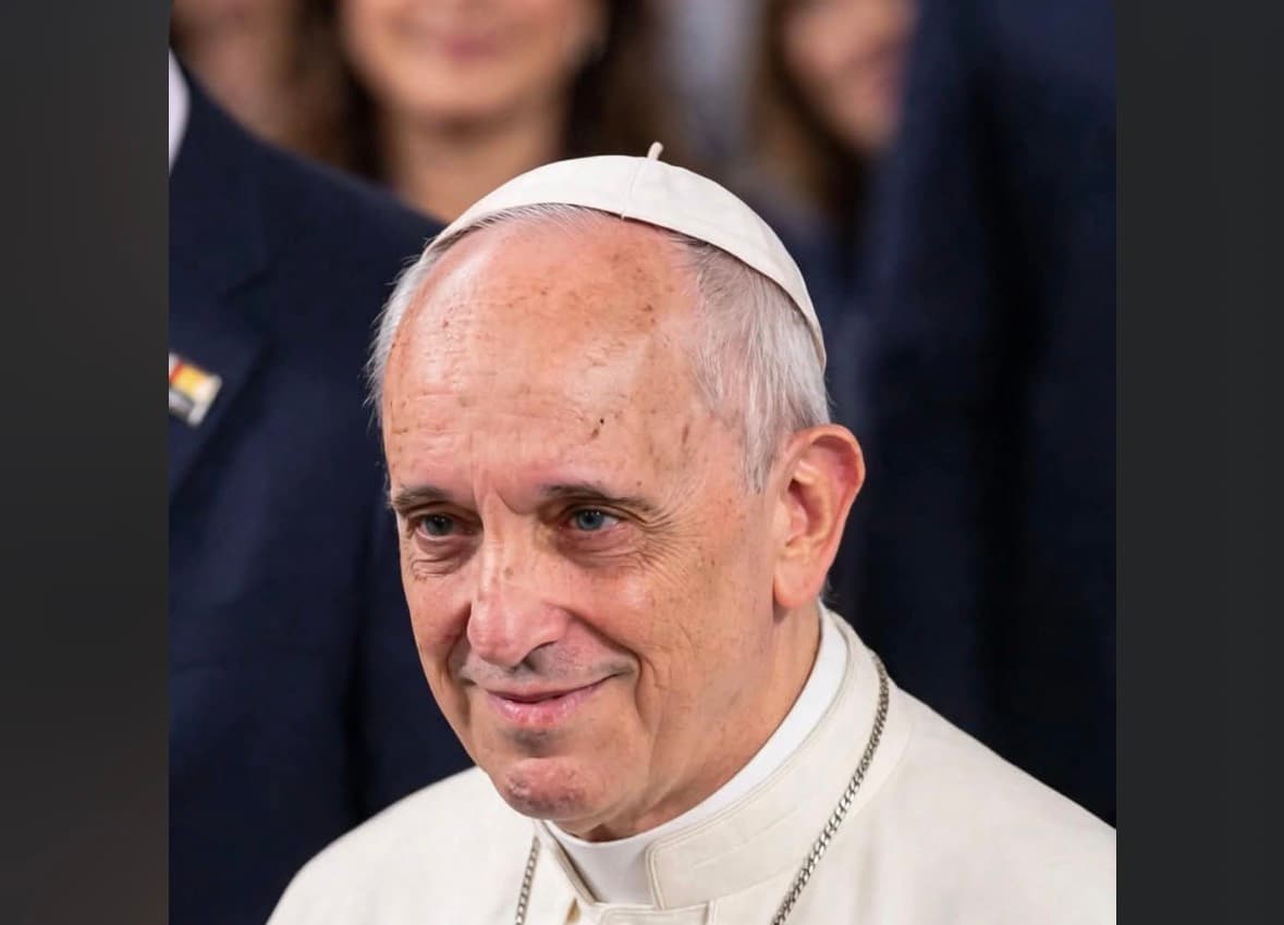 Pope Leo XIV greeting clergy at St Stephen Cathedral in Metz France during apostolic visit