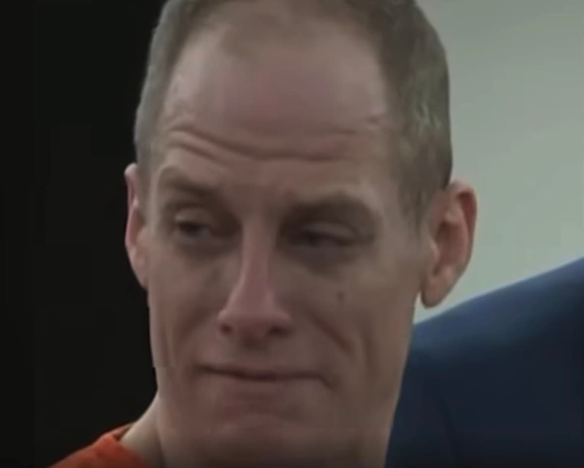 Caleb Flynn speaks in court before being sentenced to life in prison for his wife's murder