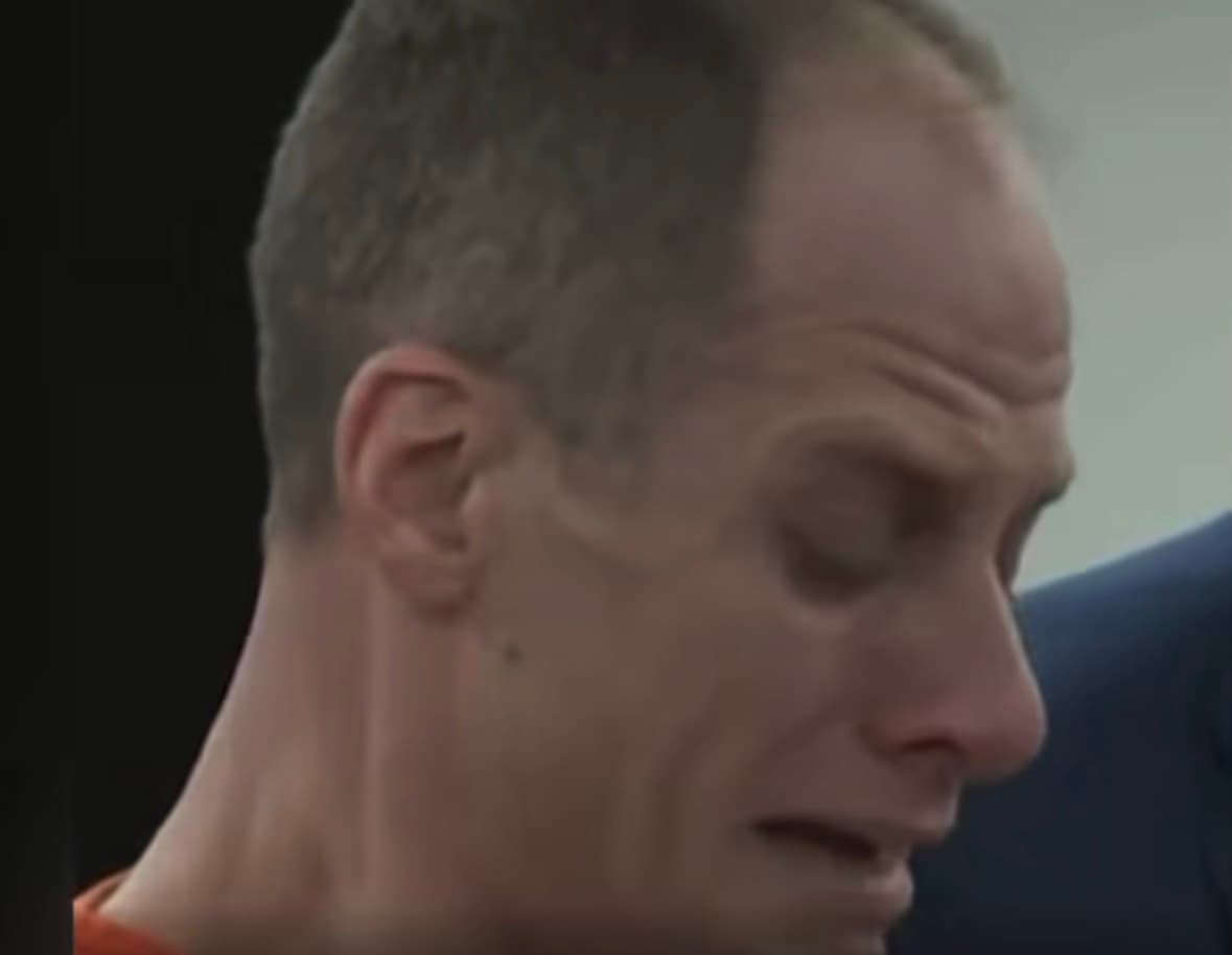 Caleb Flynn speaks in court before being sentenced to life in prison for his wife's murder