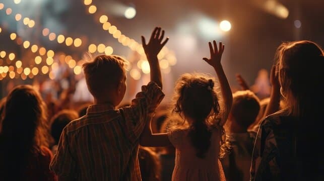 Children participating in an emotional Christian prayer session in a viral social media video.